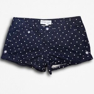 Aeropostale Black White Polka Dot Shorts Womens Cuffed Preppy Casual